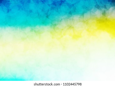 Light Blue, Yellow vector abstract mosaic template. hexagonal geometric sample with gradient.  The completely new template can be used for your brand book.