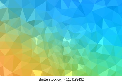 Light Blue, Yellow vector abstract polygonal template. Creative geometric illustration in Origami style with gradient. Triangular pattern for your design.