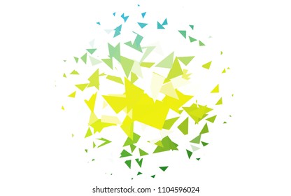 Light Blue, Yellow vector abstract colorful background, which consist of triangles. Pattern with colored triangles on white background.