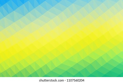 Light Blue, Yellow vector abstract mosaic background. Triangular geometric sample with gradient.  The completely new template can be used for your brand book.