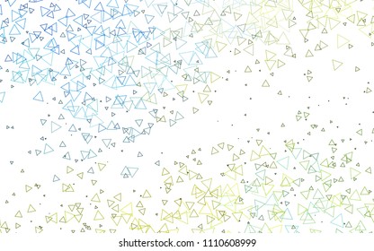 Light Blue, Yellow vector abstract colorful background, which consist of triangles. Pattern with colored triangles on white background.