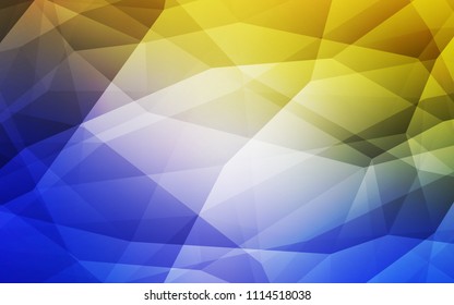 Light Blue, Yellow vector abstract polygonal template. Shining colorful illustration with triangles. Best triangular design for your business.