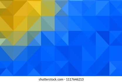 Light Blue, Yellow vector abstract mosaic background. Shining colorful illustration with triangles. Brand new design for your business.