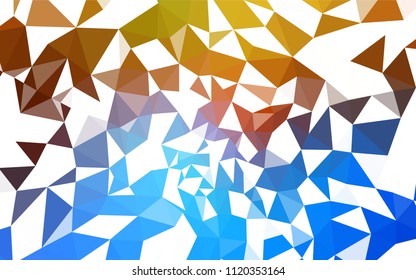 Light Blue, Yellow vector abstract polygonal template. A completely new color illustration in a polygonal style. Textured pattern for your backgrounds.
