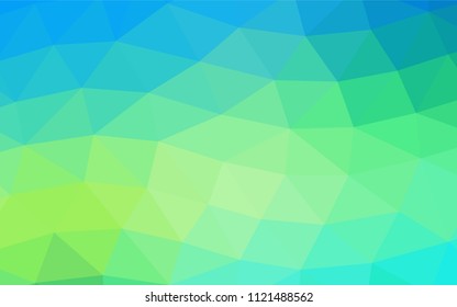 Light Blue, Yellow vector abstract polygonal template. Glitter abstract illustration with an elegant design. The polygonal design can be used for your web site.
