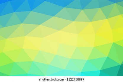 Light Blue, Yellow vector abstract polygonal template. Glitter abstract illustration with an elegant design. The best triangular design for your business.