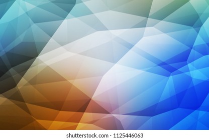 Light Blue, Yellow vector abstract mosaic pattern. Colorful illustration in abstract style with triangles. New template for your brand book.