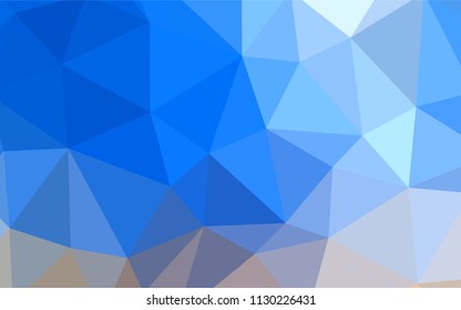 Light Blue, Yellow vector abstract mosaic backdrop. Geometric illustration in Origami style with gradient.  Triangular pattern for your design.