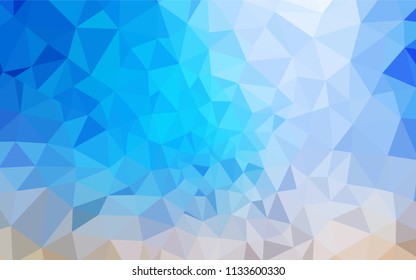 Light Blue, Yellow vector abstract polygonal background. Triangular geometric sample with gradient.  Completely new template for your banner.
