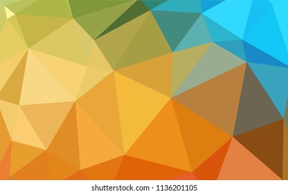 Light Blue, Yellow vector abstract polygonal background. Shining polygonal illustration, which consist of triangles. Template for cell phone's backgrounds.
