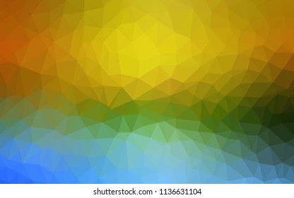 Light Blue, Yellow vector abstract polygonal template. Colorful illustration in polygonal style with gradient. Triangular pattern for your design.