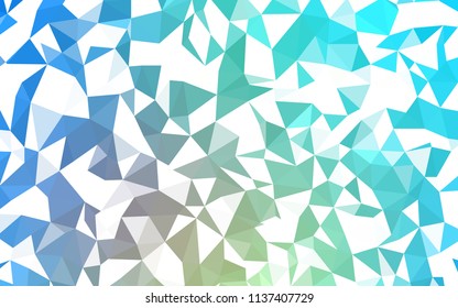 Light Blue, Yellow vector abstract mosaic background. Shining polygonal illustration, which consist of triangles. Best triangular design for your business.