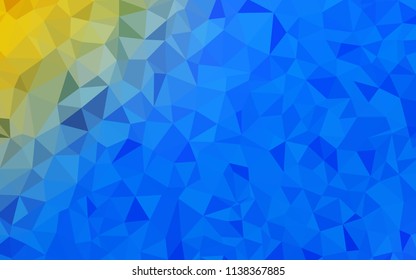 Light Blue, Yellow vector abstract mosaic pattern. Creative illustration in halftone style with triangles. Completely new template for your banner.
