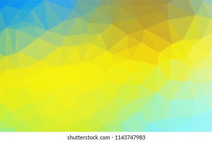 Light Blue, Yellow vector abstract polygonal texture. Brand new colored illustration in blurry style with gradient. Triangular pattern for your business design.