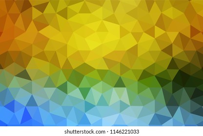 Light Blue, Yellow vector abstract mosaic background. Geometric illustration in Origami style with gradient.  Brand new design for your business.
