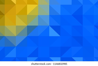 Light Blue, Yellow vector abstract polygonal template. Glitter abstract illustration with an elegant triangles. Polygonal design for your web site.