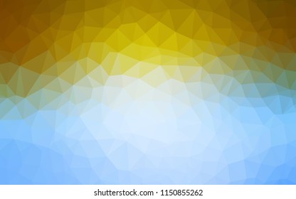 Light Blue, Yellow vector abstract polygonal template. Creative illustration in halftone style with triangles. Brand new design for your business.