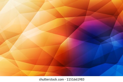 Light Blue, Yellow vector abstract polygonal pattern. Geometric illustration in Origami style with gradient.  Completely new template for your banner.