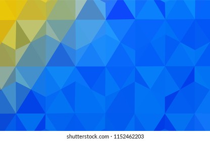 Light Blue, Yellow vector abstract mosaic backdrop. A completely new color illustration in a polygonal style. Brand new style for your business design.