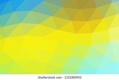 Light Blue, Yellow vector abstract mosaic abstract mosaic. Geometric illustration in Origami style with gradient.  Brand new style for your business design.