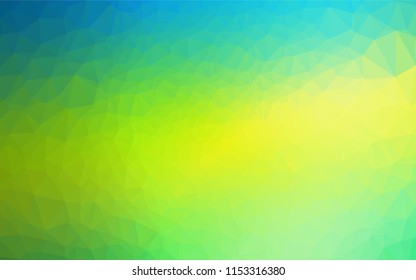 Light Blue, Yellow vector abstract mosaic background. Triangular geometric sample with gradient.  The elegant pattern can be used as part of a brand book.