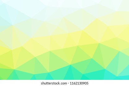 Light Blue, Yellow vector abstract mosaic backdrop. Triangular geometric sample with gradient.  A completely new template for your business design.