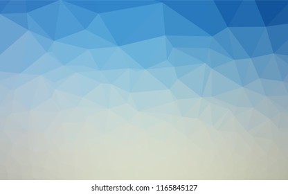Light Blue, Yellow vector abstract mosaic backdrop. Creative geometric illustration in Origami style with gradient. The elegant pattern can be used as part of a brand book.
