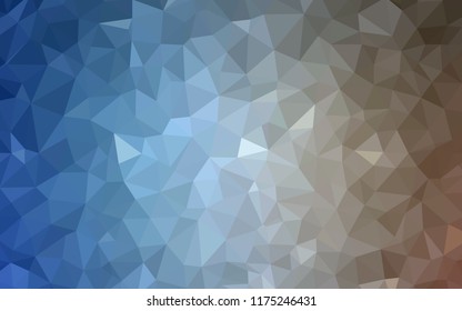 Light Blue, Yellow vector abstract mosaic background. Geometric illustration in Origami style with gradient.  Best triangular design for your business.