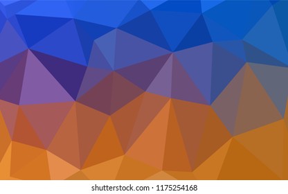 Light Blue, Yellow vector abstract mosaic background. Geometric illustration in Origami style with gradient.  The best triangular design for your business.