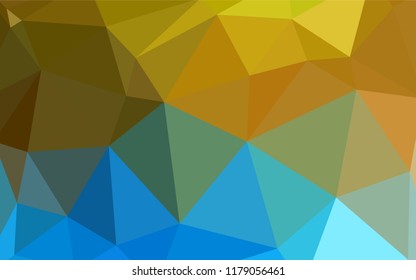 Light Blue, Yellow vector abstract mosaic background. Creative illustration in halftone style with triangles. A completely new design for your leaflet.