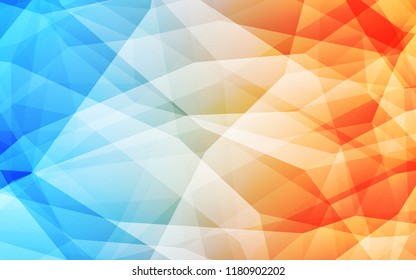 Light Blue, Yellow vector abstract mosaic background. Shining polygonal illustration, which consist of triangles. Polygonal design for your web site.