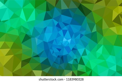 Light Blue, Yellow vector abstract mosaic backdrop. Creative illustration in halftone style with triangles. Polygonal design for your web site.