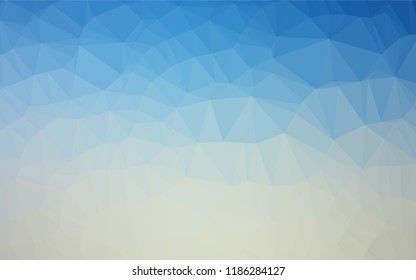 Light Blue, Yellow vector abstract mosaic pattern. Geometric illustration in Origami style with gradient.  Triangular pattern for your business design.