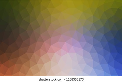Light Blue, Yellow vector abstract polygonal template. Geometric illustration in Origami style with gradient.  Polygonal design for your web site.