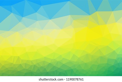 Light Blue, Yellow vector abstract polygonal layout. An elegant bright illustration with gradient. The textured pattern can be used for background.