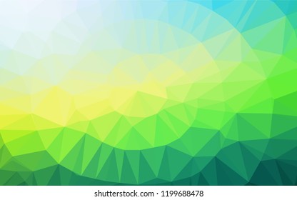 Light Blue, Yellow vector abstract mosaic background. Triangular geometric sample with gradient.  The template can be used as a background for cell phones.