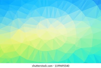 Light Blue, Yellow vector abstract mosaic backdrop. Triangular geometric sample with gradient.  The polygonal design can be used for your web site.