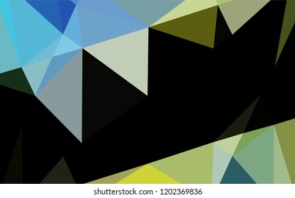 Light Blue, Yellow vector abstract polygonal cover. Shining illustration, which consist of triangles. Brand new design for your business.
