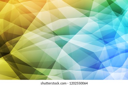 Light Blue, Yellow vector abstract mosaic backdrop. Glitter abstract illustration with an elegant triangles. Template for cell phone's backgrounds.
