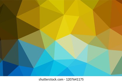 Light Blue, Yellow vector abstract polygonal pattern. Shining colorful illustration with triangles. Completely new template for your banner.