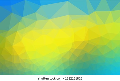 Light Blue, Yellow vector abstract polygonal cover. An elegant bright illustration with gradient. The best triangular design for your business.