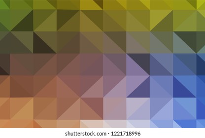 Light Blue, Yellow vector abstract polygonal template. Creative illustration in halftone style with triangles. Best triangular design for your business.