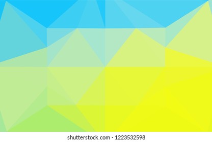 Light Blue, Yellow vector abstract polygonal layout. Triangular geometric sample with gradient.  Triangular pattern for your business design.