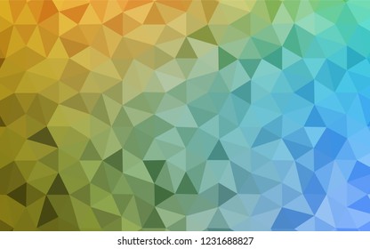 Light Blue, Yellow vector abstract polygonal template. Geometric illustration in Origami style with gradient.  Template for cell phone's backgrounds.