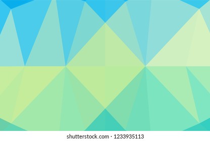 Light Blue, Yellow vector abstract mosaic background. Colorful illustration in abstract style with gradient. The best triangular design for your business.