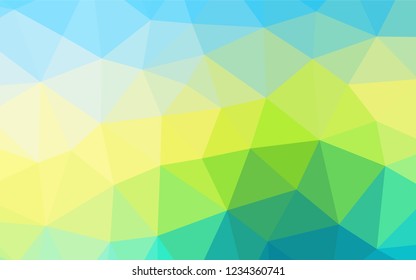 Light Blue, Yellow vector abstract polygonal texture. Creative illustration in halftone style with gradient. The completely new template can be used for your brand book.