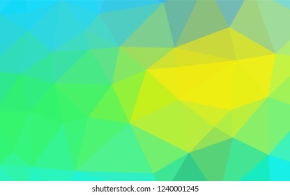 Light Blue, Yellow vector abstract polygonal cover. Triangular geometric sample with gradient.  The template can be used as a background for cell phones.