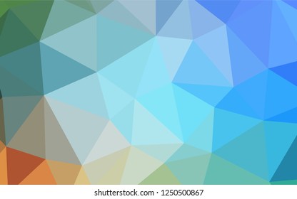 Light Blue, Yellow vector abstract polygonal pattern. Glitter abstract illustration with an elegant triangles. Brand new style for your business design.
