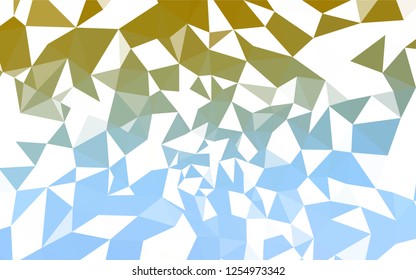 Light Blue, Yellow vector abstract polygonal pattern. Colorful abstract illustration with triangles. A completely new design for your leaflet.