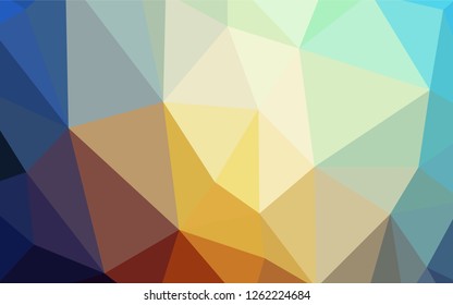 Light Blue, Yellow vector abstract mosaic pattern. Shining colorful illustration with triangles. Polygonal design for your web site.